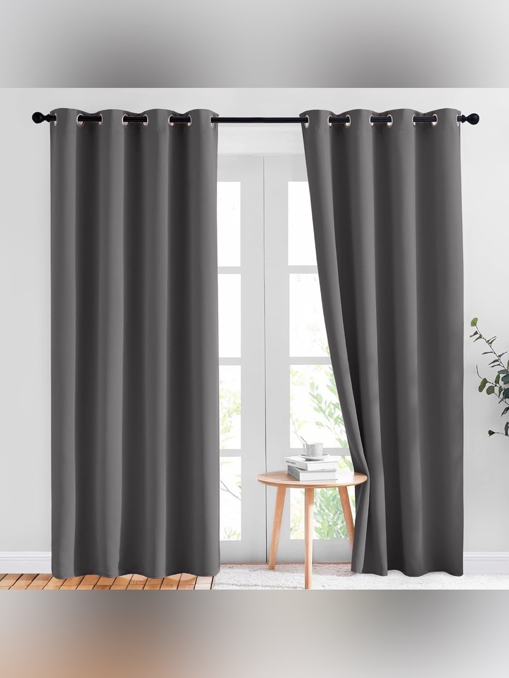 NICETOWN Blackout Curtains 52x84 Gray Grommet Thermal 2 Panels